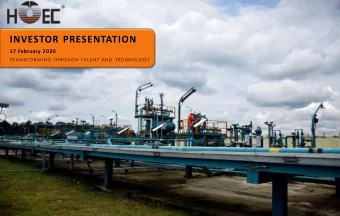 INVESTOR PRESENTATION  17 February 2020  TR AN S F O R MI N G THROUGH T AL E N T  AND  TECHNOLOGY