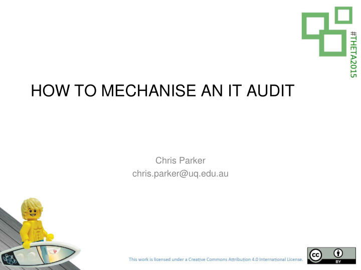 how to mechanise an it audit