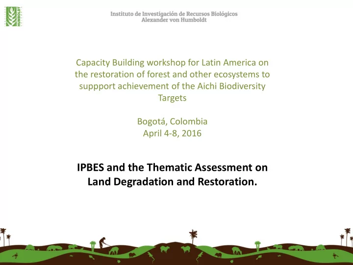 land degradation and restoration outline