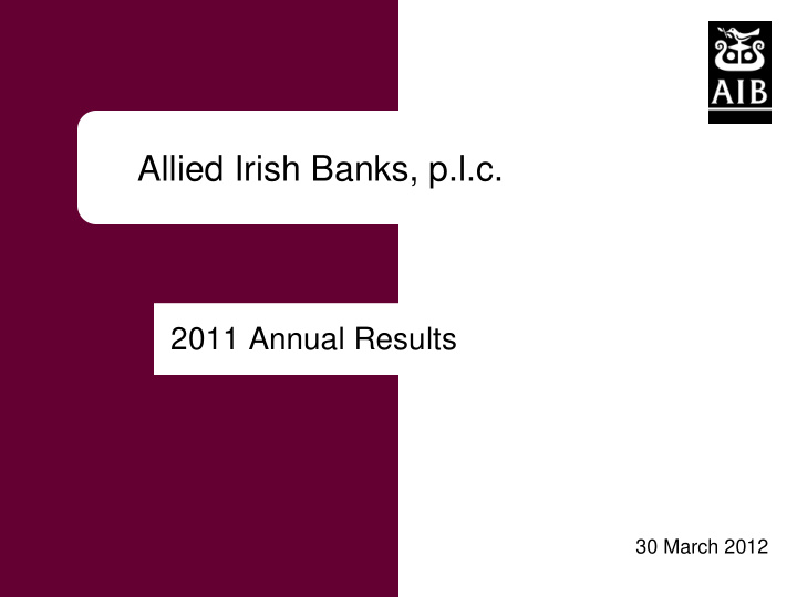 allied irish banks p l c