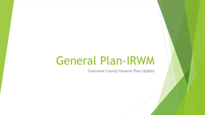 general plan irwm