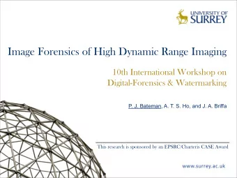 Image Forensics of High Dynamic Range Imaging  10th International Workshop on  Digital-Forensics