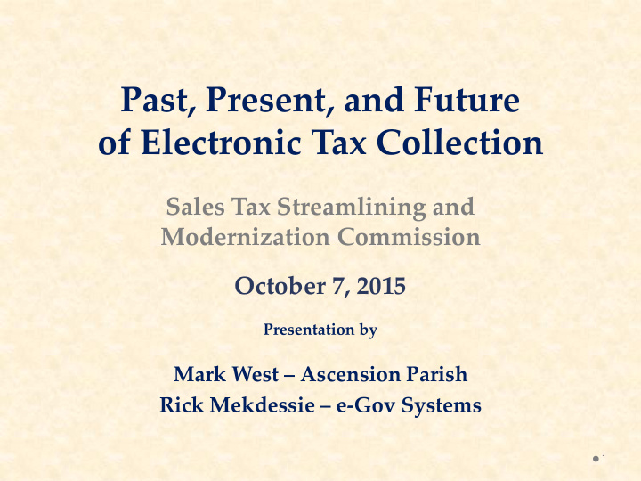 of electronic tax collection