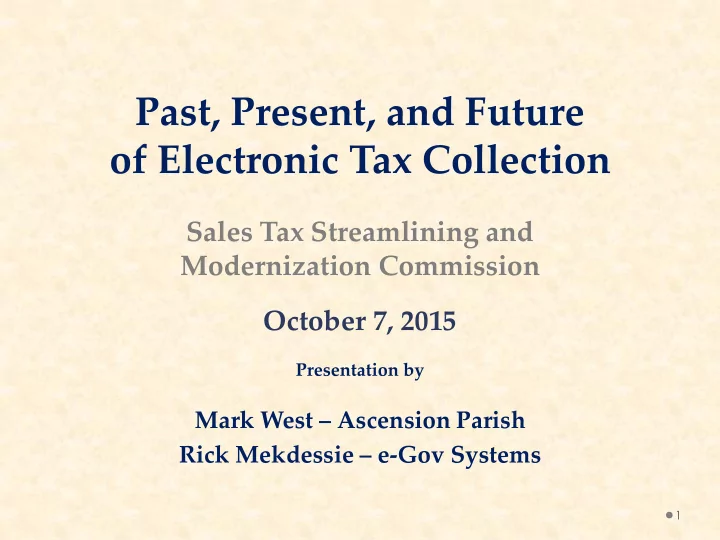 of electronic tax collection