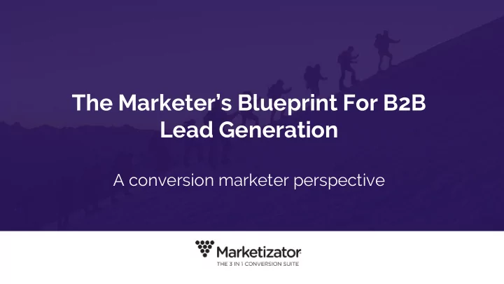 the marketer s blueprint for b2b