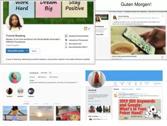 Guten Morgen!  What this presentation will go through  All about why and how to create