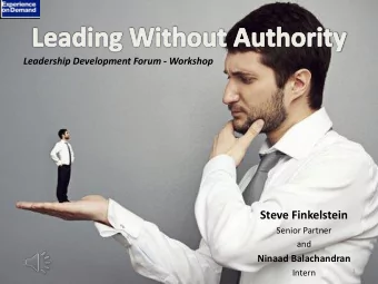 Steve Finkelstein  Senior Partner  and  Ninaad Balachandran  Intern  1  This Presentation May