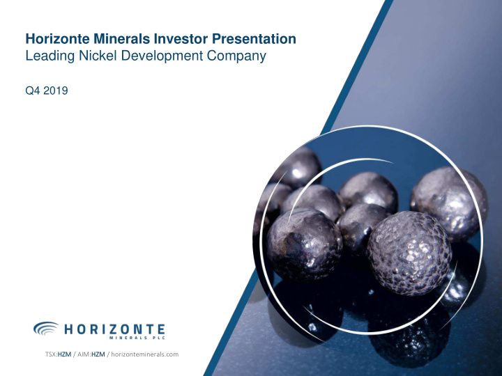 horizonte minerals investor presentation