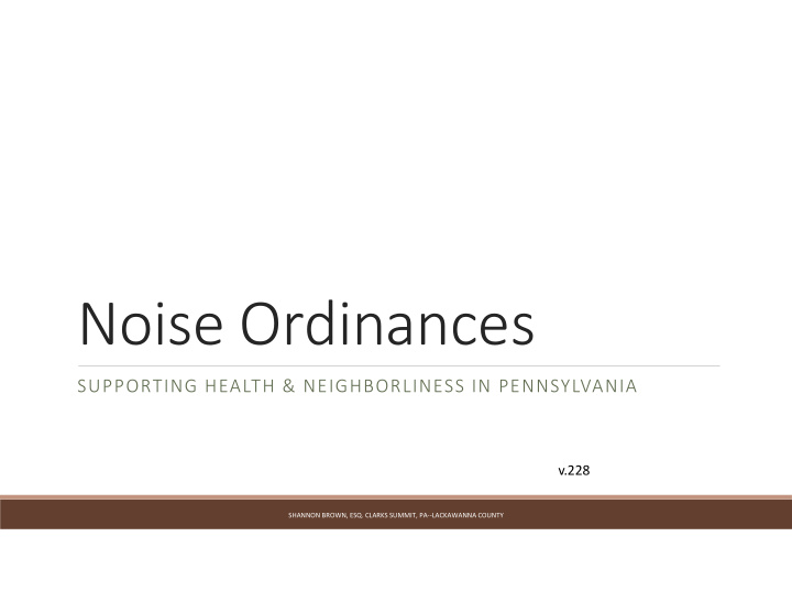 noise ordinances