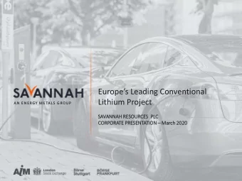 Europes Leading Conventional  Lithium Project  A N  E  E N ER  ERGY M  Y M E TALS  LS G  G ROUP