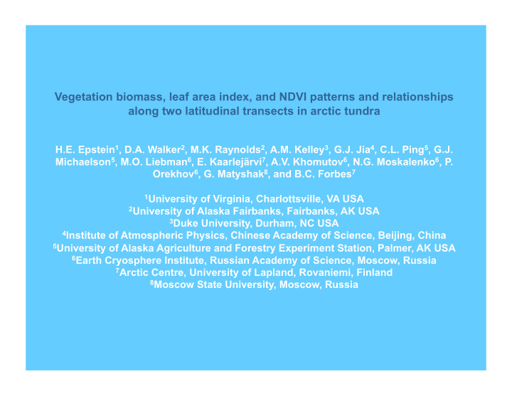 vegetation biomass leaf area index and ndvi patterns and