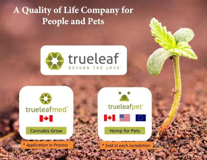 a quality of life company for people and pets