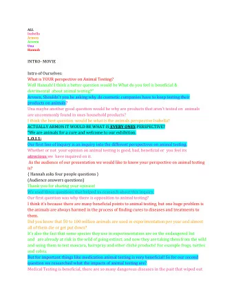 ALL Isabella Armon Arveen Una Hannah INTRO- MOVIE Intro of Ourselves: What is YOUR perspective on