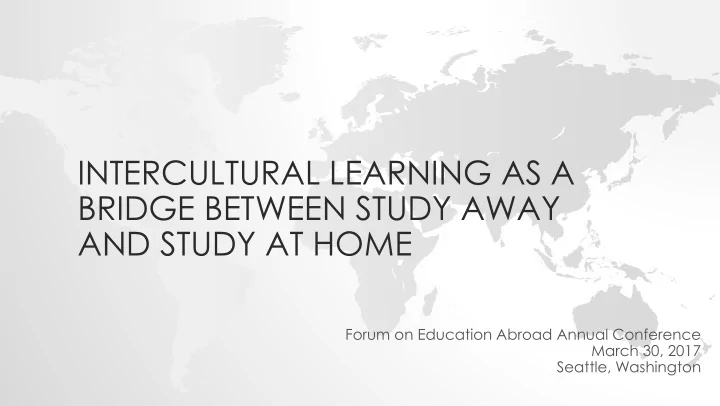 intercultural learning as a