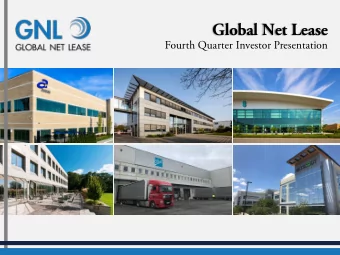Global Net Lease  Fourth Quarter Investor Presentation  OVERVIEW  High-Quality, Mission Critical,