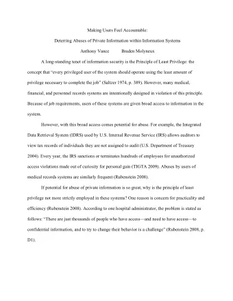 Making Users Feel Accountable:  Deterring Abuses of Private Information within Information Systems