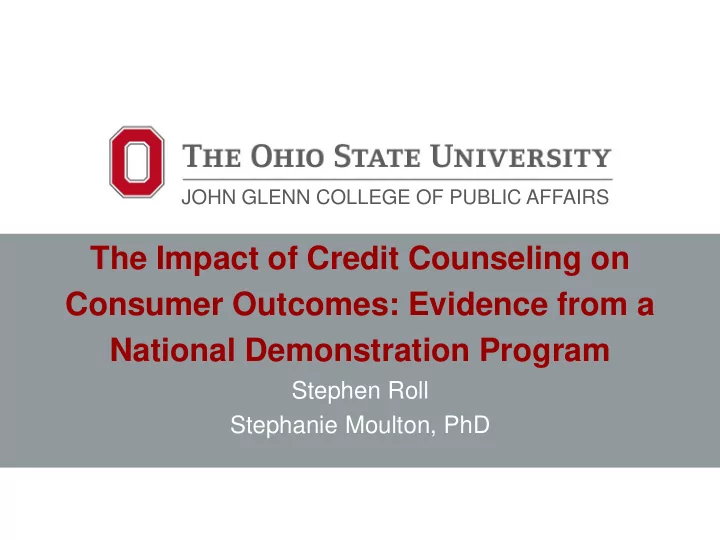 consumer outcomes evidence from a