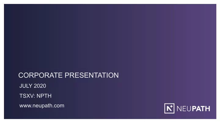corporate presentation