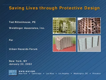 Saving Lives through Protective Design  Saving Lives through Protective Design  Tod Rittenhouse, PE
