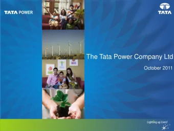 Presentation Title  The Tata Power Company Ltd  October 2011  Presentation Subtitle  1  Disclaimer