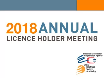 2018  Welcome  Normand Breton  Registrar and Director, Contractor Licensing  Agenda  Matters