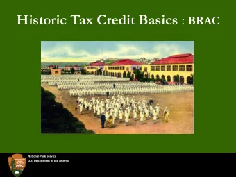 National Park Service  U.S. Department of the Interior  MILITARY SITES and Tax Credits  McClelland