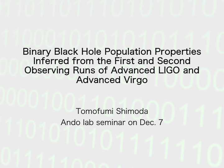 binary black hole population properties inferred from the