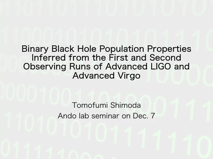 binary black hole population properties inferred from the