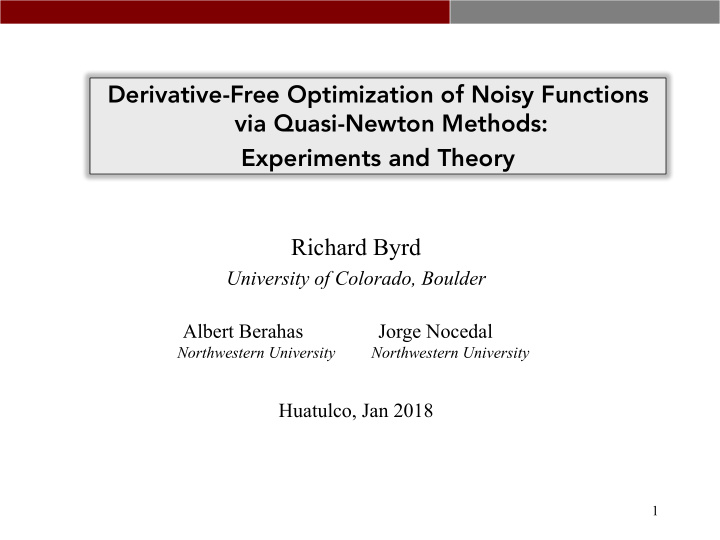 derivative free optimization of noisy functions via quasi