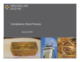 Compliance Check Process  January 2015  AGENDA C OMPLIANCE C HECKS :    Introduction