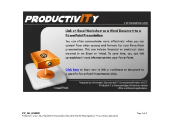 ICTP_006_02122013  Page 1 of 4  ProductivI.T.y tip 128_(PowerPoint) Presentation Checklist: Tips