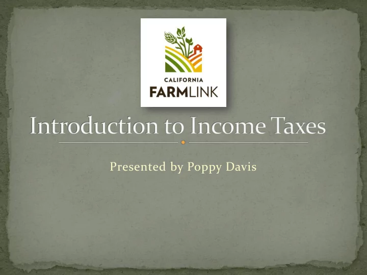 presented by poppy davis