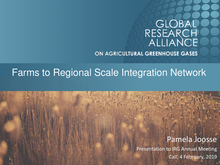 farms to regional scale integration network