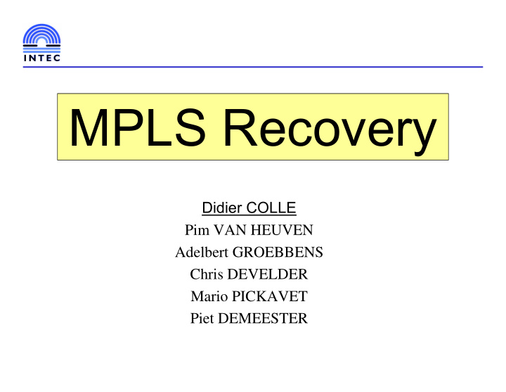 mpls recovery