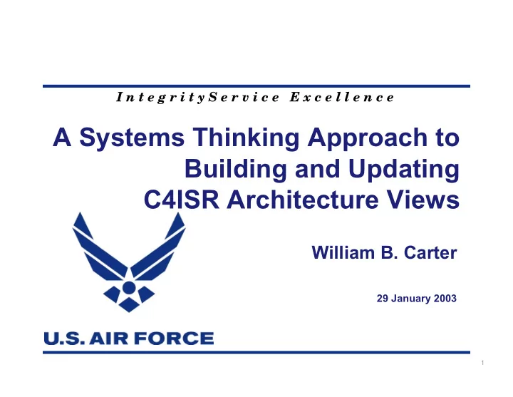 a systems thinking approach to building and updating