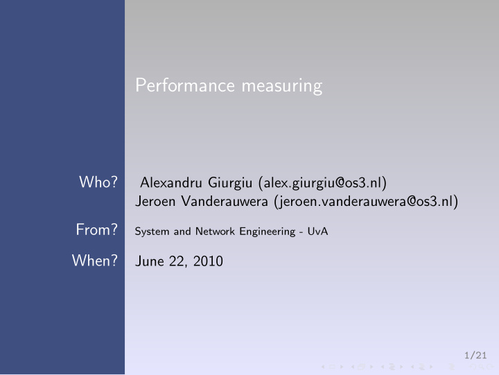 performance measuring