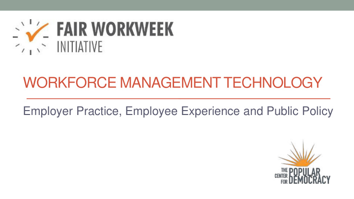 workforce management technology