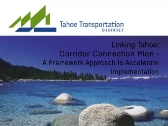 A Framework Approach to Accelerate  Implementation  SR 28 CMP S OLUTIONS  CCP C ORRIDORS  CCP