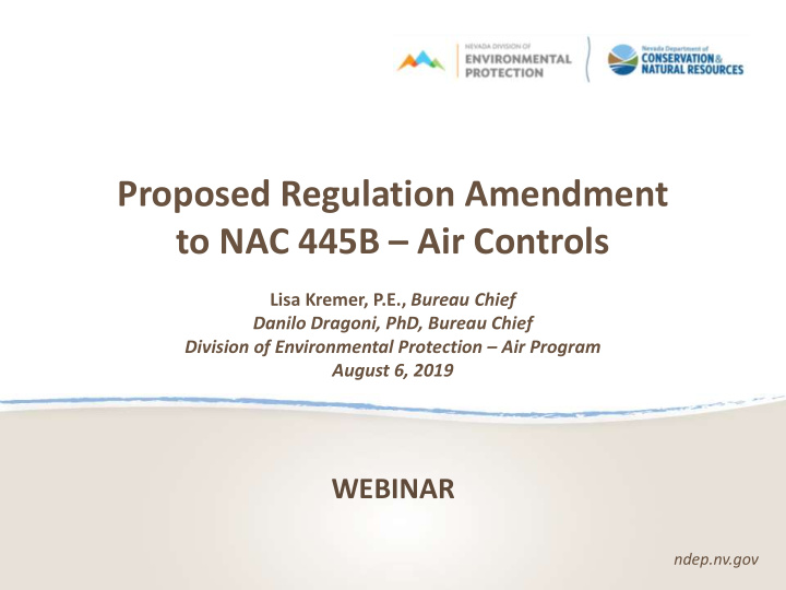 proposed regulation amendment to nac 445b air controls