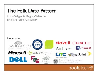 Justin Seliger &amp; Degory Valentine  Brigham Young University  Sponsored by:  Overview  An