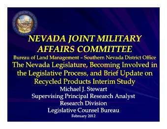 NEVADA JOINT MILITARY  NEVADA JOINT MILITARY  NEVADA JOINT MILITARY  NEVADA JOINT MILITARY  AFFAIRS