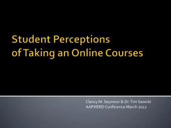 Clancy M. Seymour &amp; Dr. Tim Sawicki  AAPHERD Conference March 2012  In 1000s  EDUVENTURES,