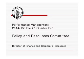 Policy and Resources Committee  Director of Finance and Corporate Resources  Finance &amp;