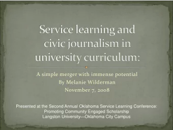 A simple merger with immense potential  By Melanie Wilderman  November 7, 2008  Presented at the