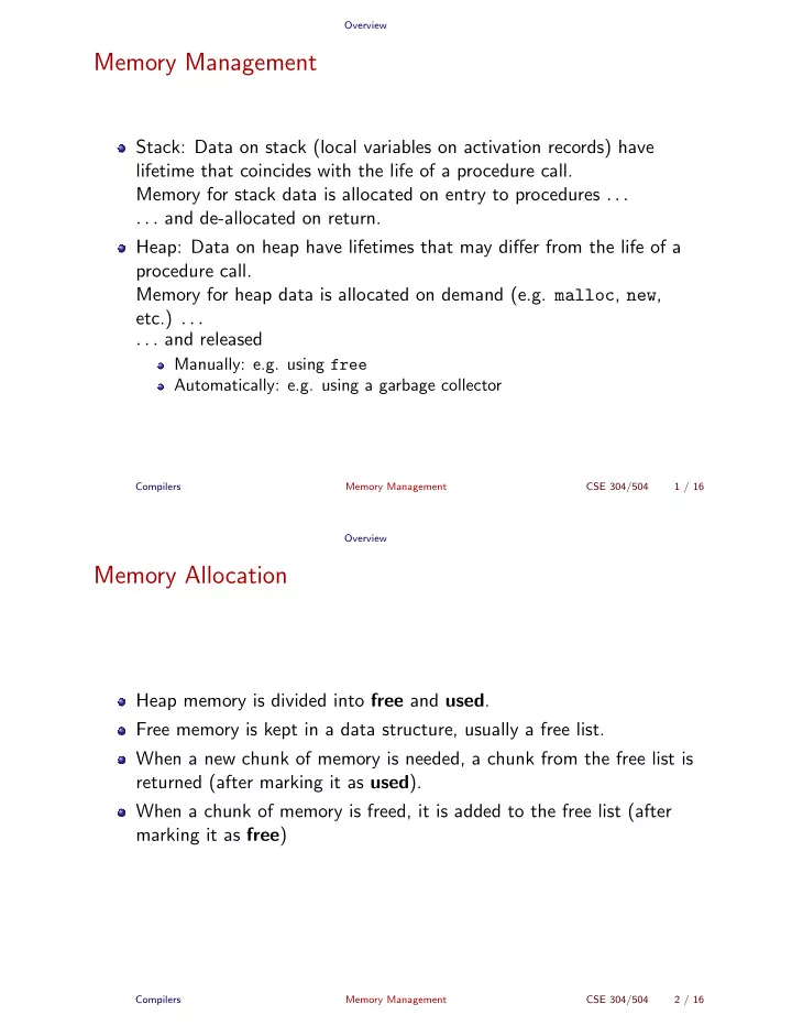 memory management