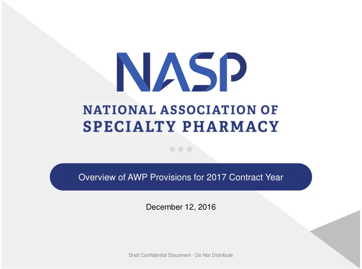 overview of awp provisions for 2017 contract year