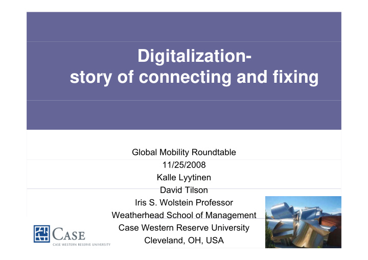 digitalization story of connecting and fixing t f ti d fi