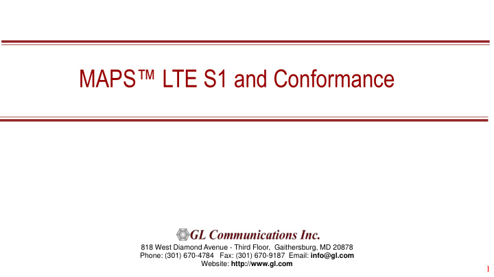 maps lte s1 and conformance