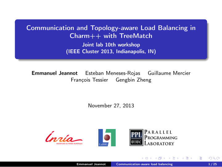 communication and topology aware load balancing in charm
