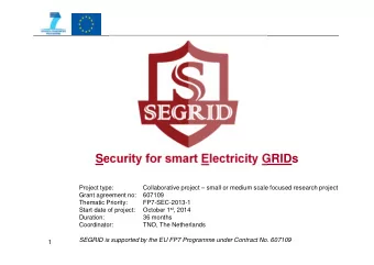 Security for smart Electricity GRIDs  Project type:  Collaborative project  small or medium